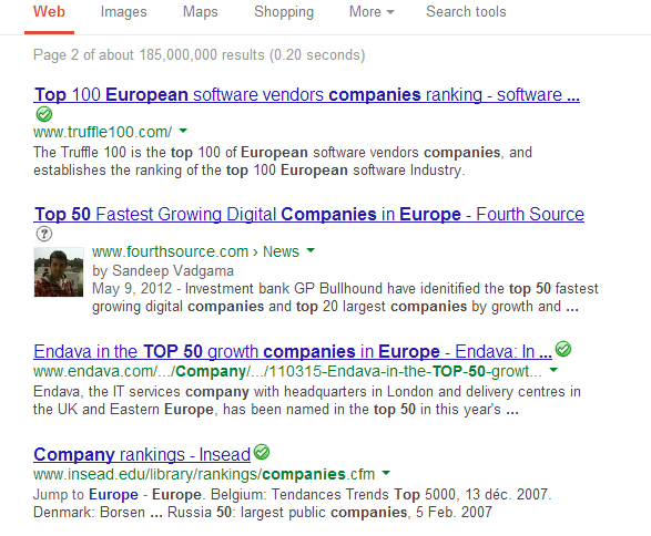 Google Authorship SERP